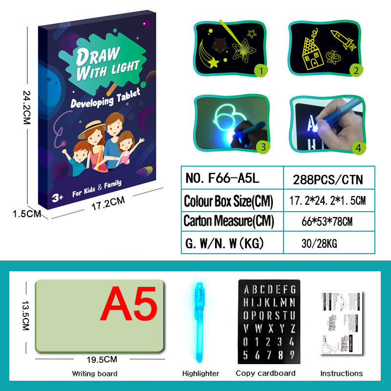 Neon Drawing Pad 3D Magic 8 Lights