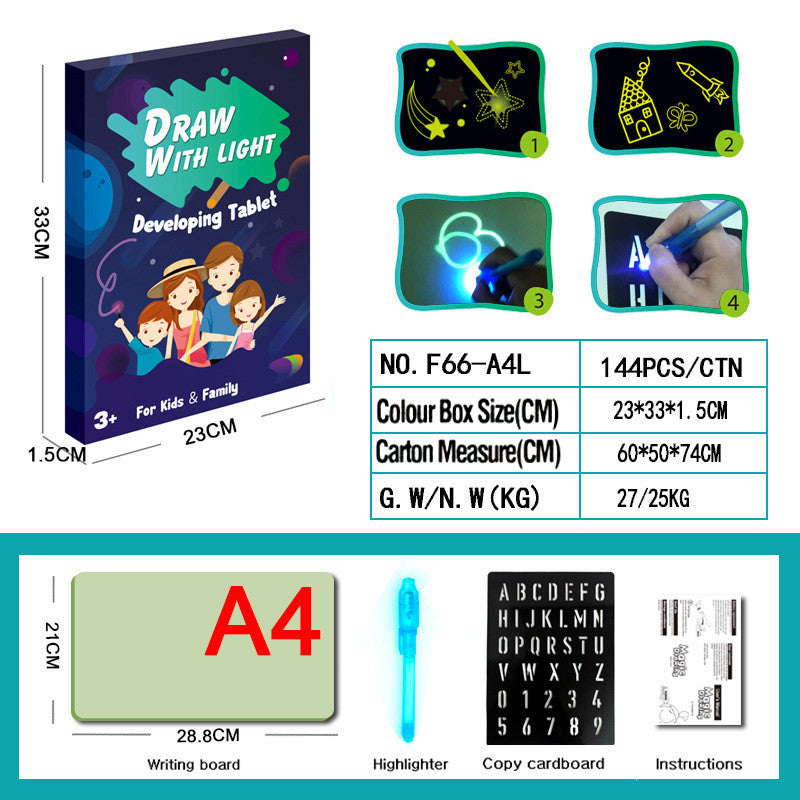 Neon Drawing Pad 3D Magic 8 Lights