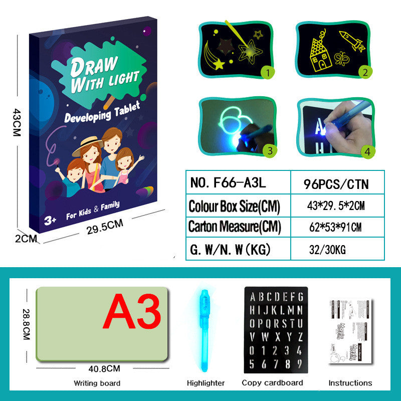 Neon Drawing Pad 3D Magic 8 Lights